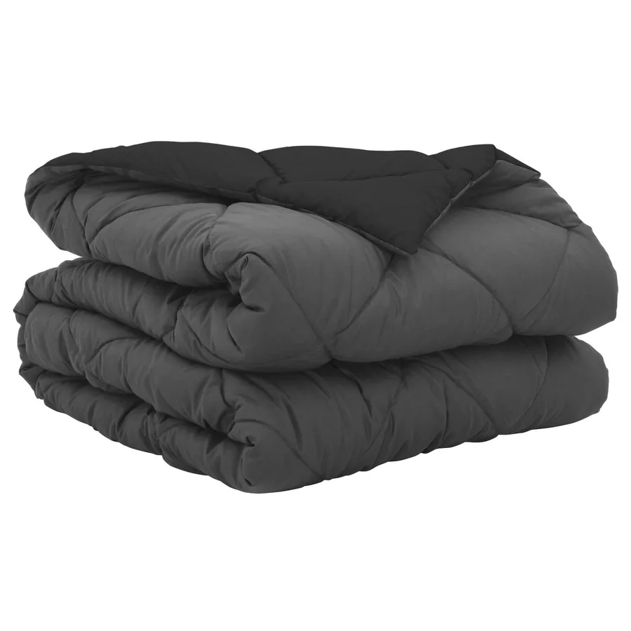 Duvet d'été simple Noir et anthracite 200 x 155 cm Microfibre - 2