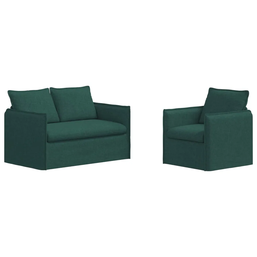 Ensemble de Canapés 2 pcs Vert foncé 136 x 82 x 85 cm Tissu - 2