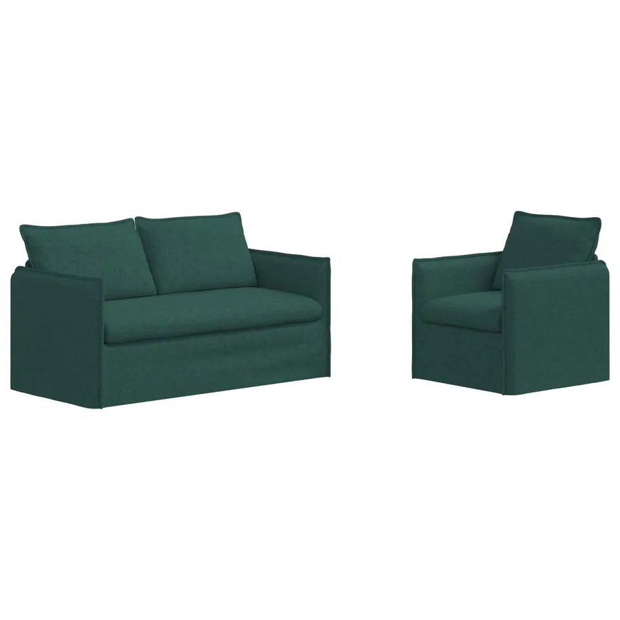 Ensemble de Canapés 2 pcs Vert foncé 156 x 82 x 85 cm Tissu - 2