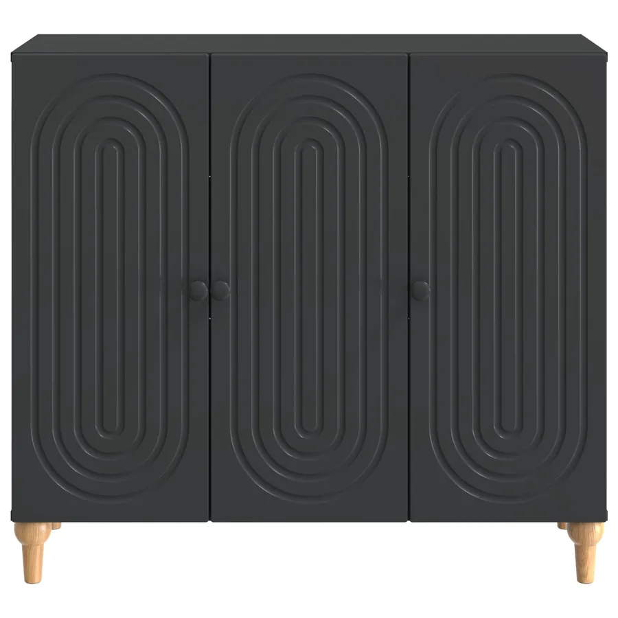 Buffet Noir 89 x 34,5 x 80 cm Bois d'ingénierie - 6