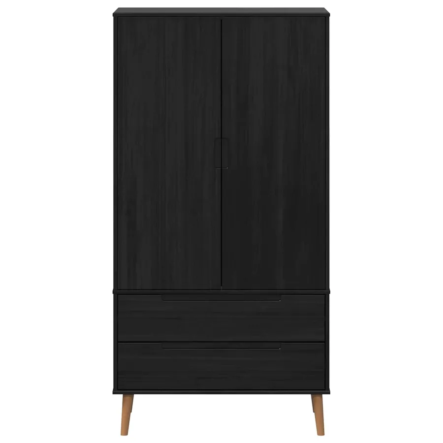 Armoire MOLDE Noir 90 x 55 x 175 cm Bois de pin massif - 5