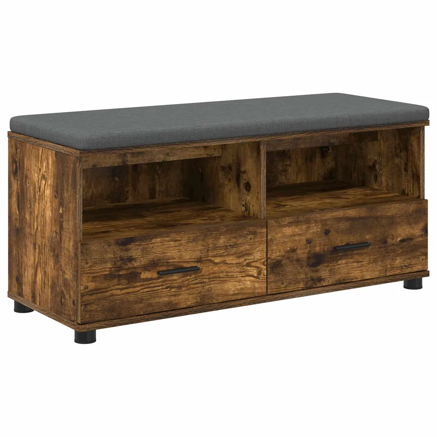 Banc d'entrée avec coussin Chêne Fumé 100 x 38 x 46 cm - 2