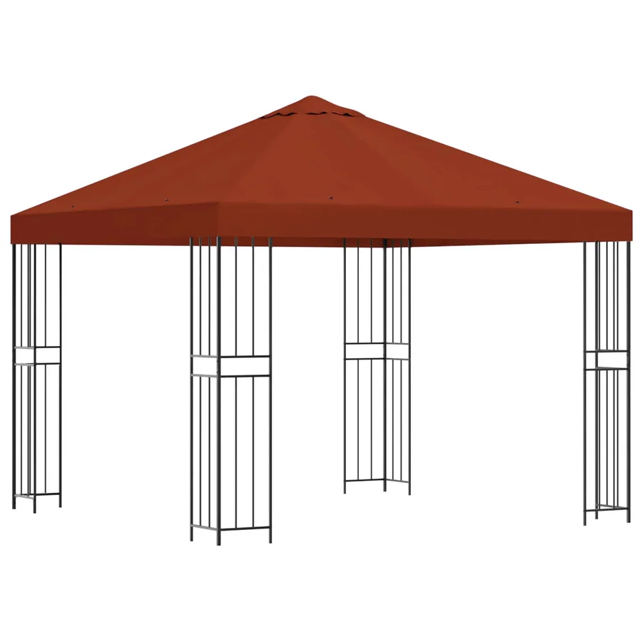 Pavillon 3 x 3 m Terre cuite Polyester et Acier 190 gsm - 2