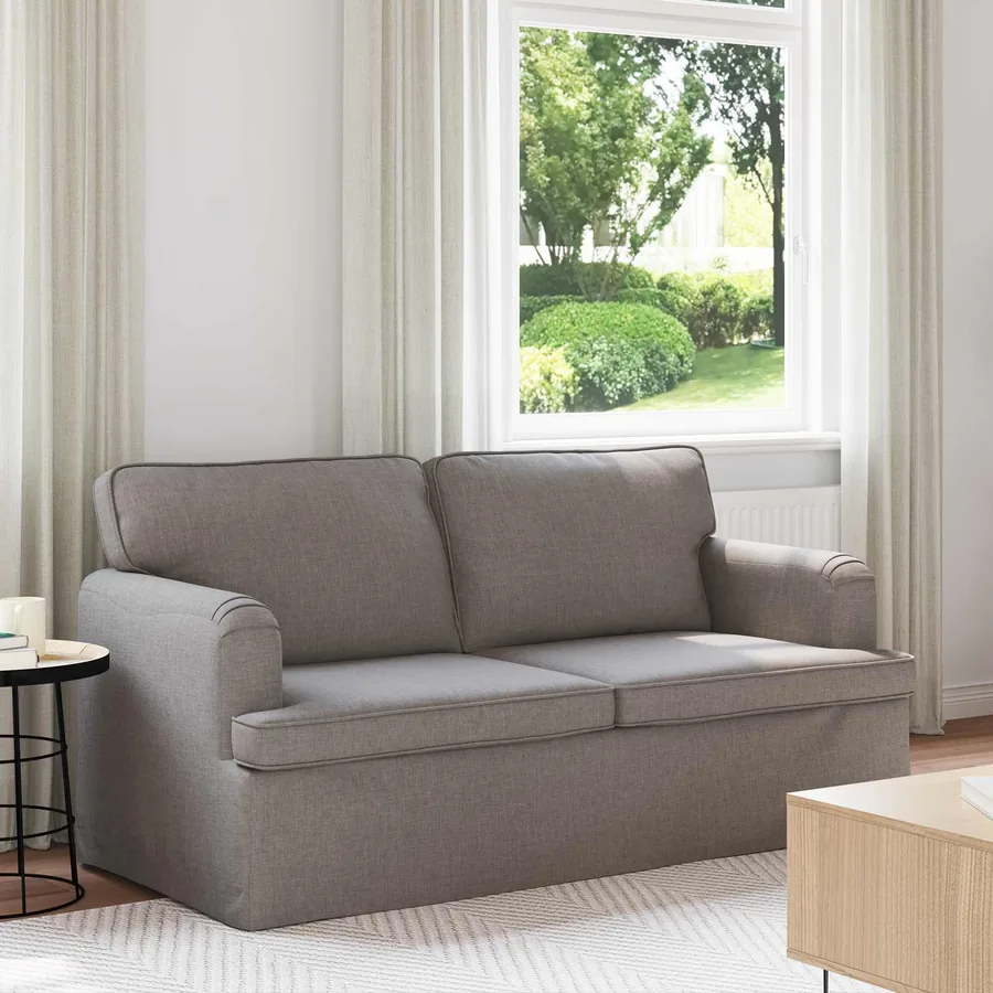 Canapé Taupe 162 x 80 x 85 cm tissu