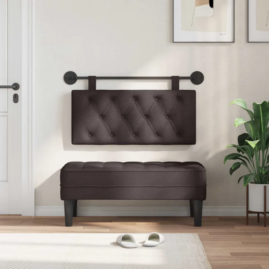 Tête de lit suspendue Marron foncé Tissu - 3