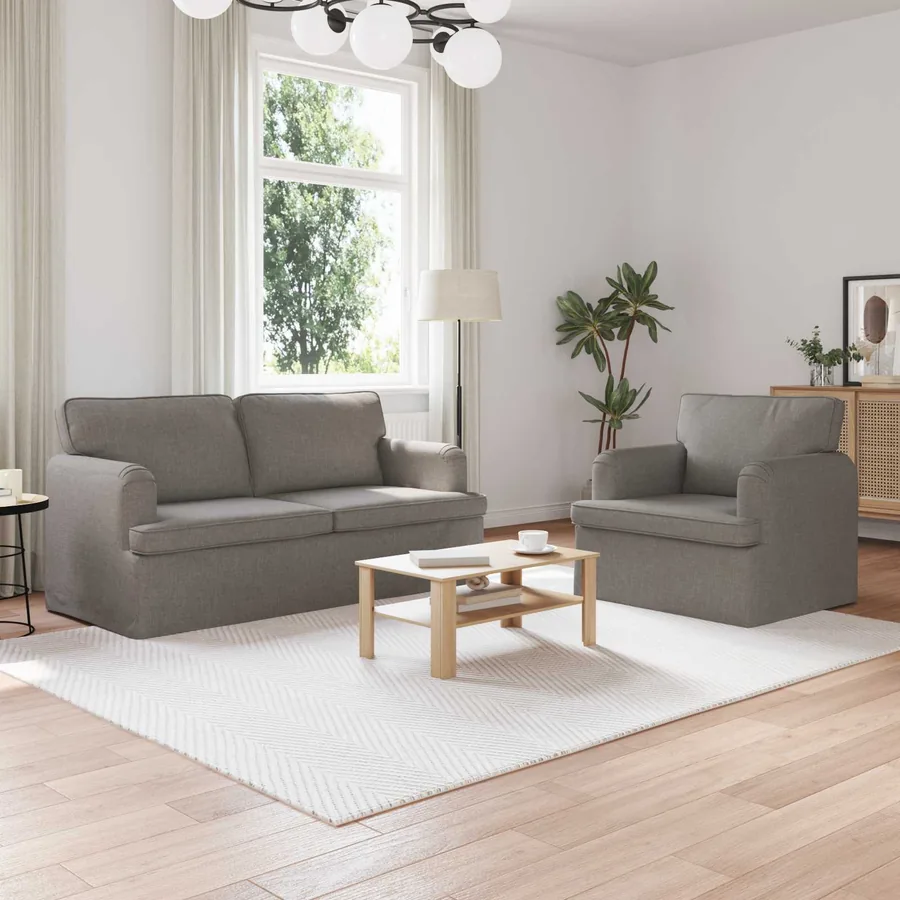 Ensemble de Canapés 2 pcs Taupe 162 x 80 x 85 cm tissu