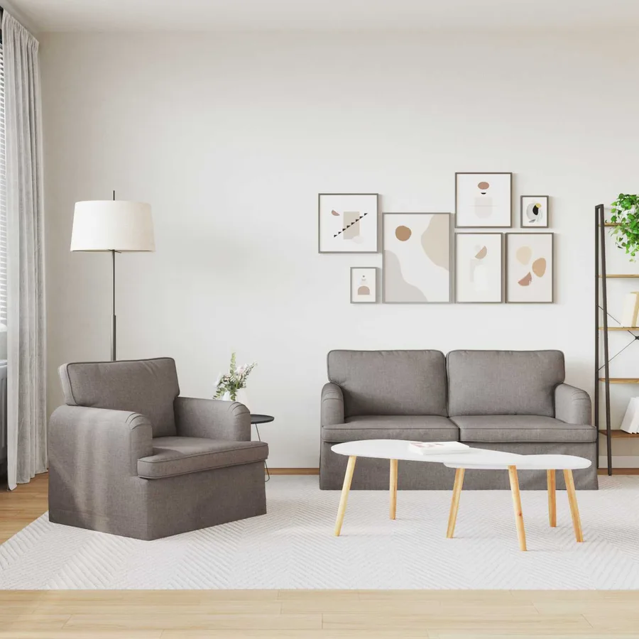 Ensemble de Canapés 2 pcs Taupe 162 x 80 x 85 cm tissu - 3