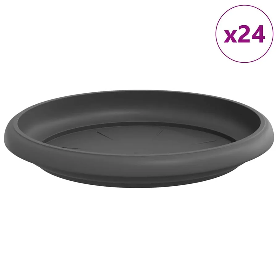 Plateau à fleurs rond 24 pcs Noir Ø 14 x 2 cm Plastique - 2