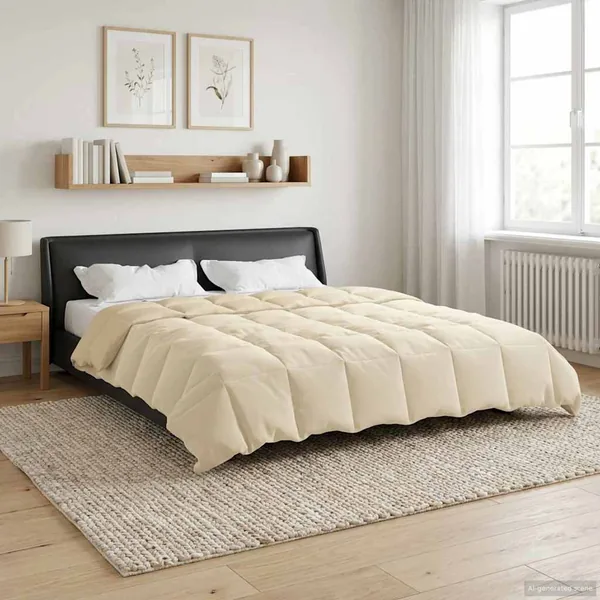 Duvet complet toute l'année Crème 200 x 200 cm Microfibre