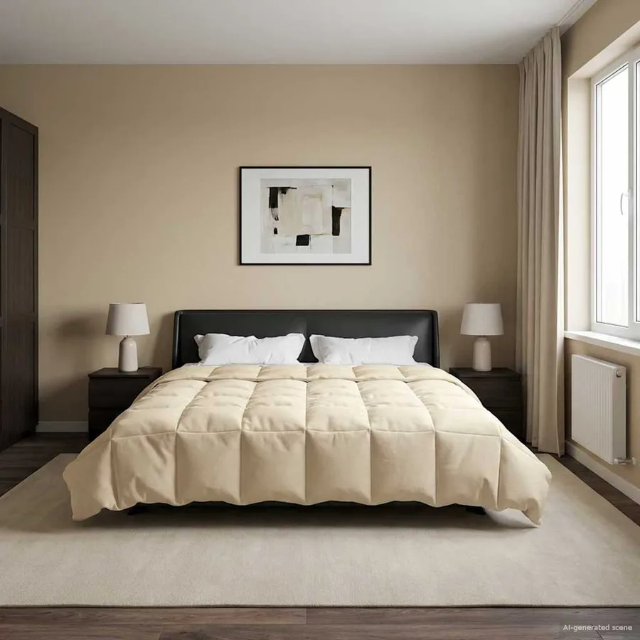 Duvet complet toute l'année Crème 200 x 200 cm Microfibre - 4