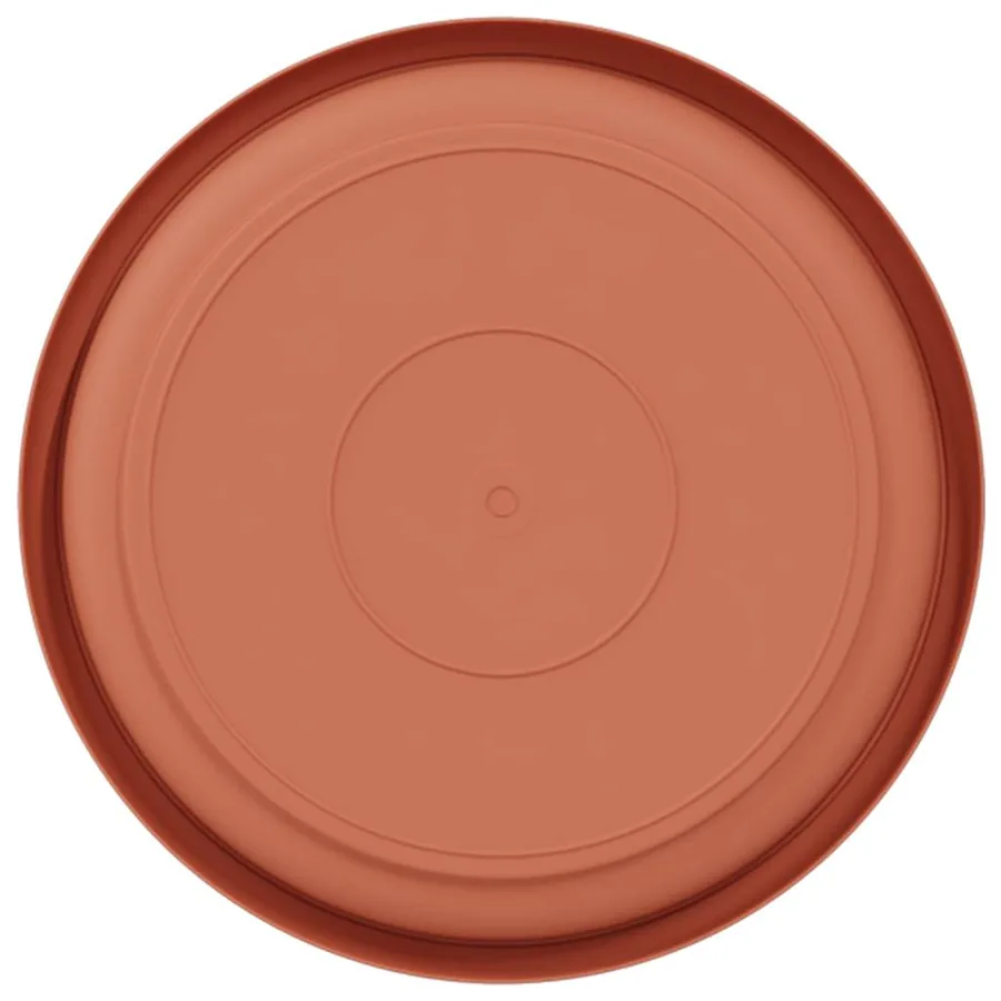 Plateau à fleurs rond 24 pcs Rouge brique Ø 14 x 2 cm Plastique - 6