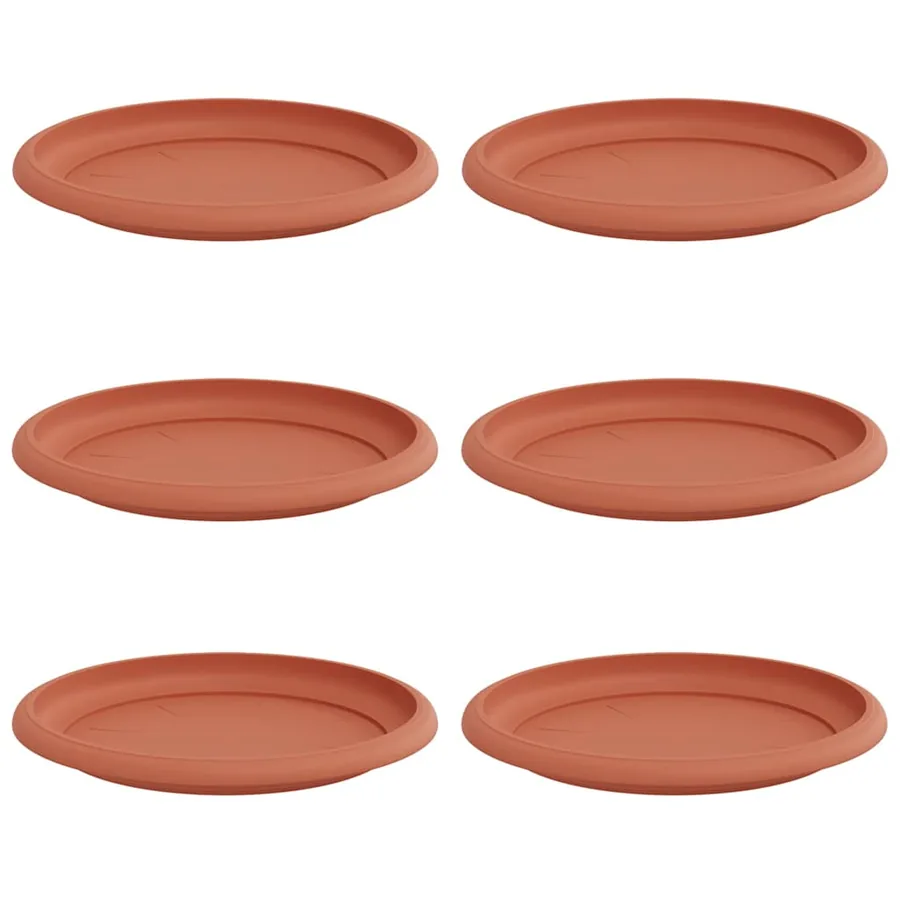 Plateau à fleurs rond 6 pcs Rouge brique Ø 17,5 x 2 cm - 2