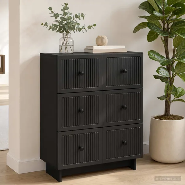 Armoire à tiroirs Noir 66 x 34,5 x 90 cm Bois d'ingénierie