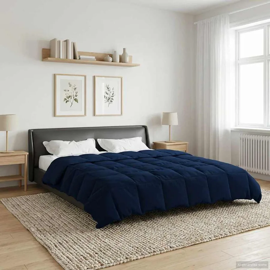 Duvet d'hiver Matelassé Bleu foncé 220 x 240 cm Microfibre