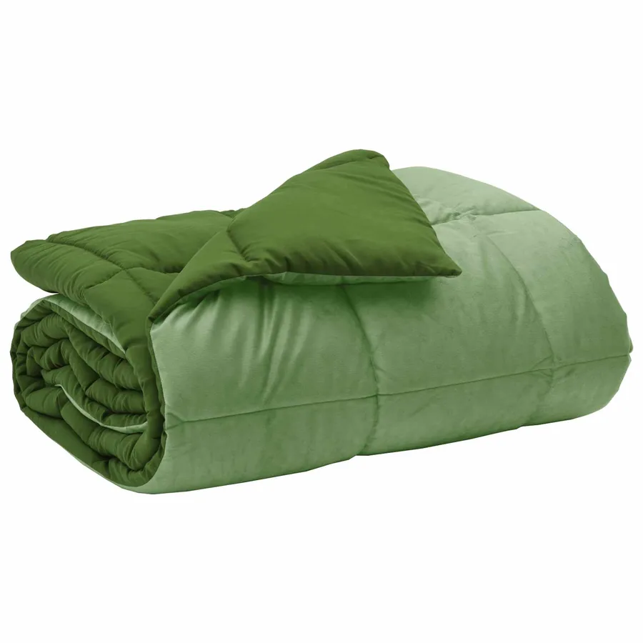 Duvet d'hiver Matelassé Vert 155 x 200 cm Microfibre - 2