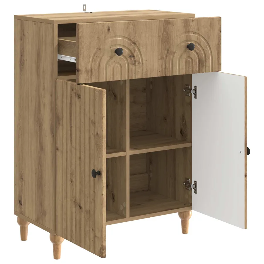 Buffet Chêne artisanal 66 x 34,5 x 90 cm Bois d'ingénierie - 5