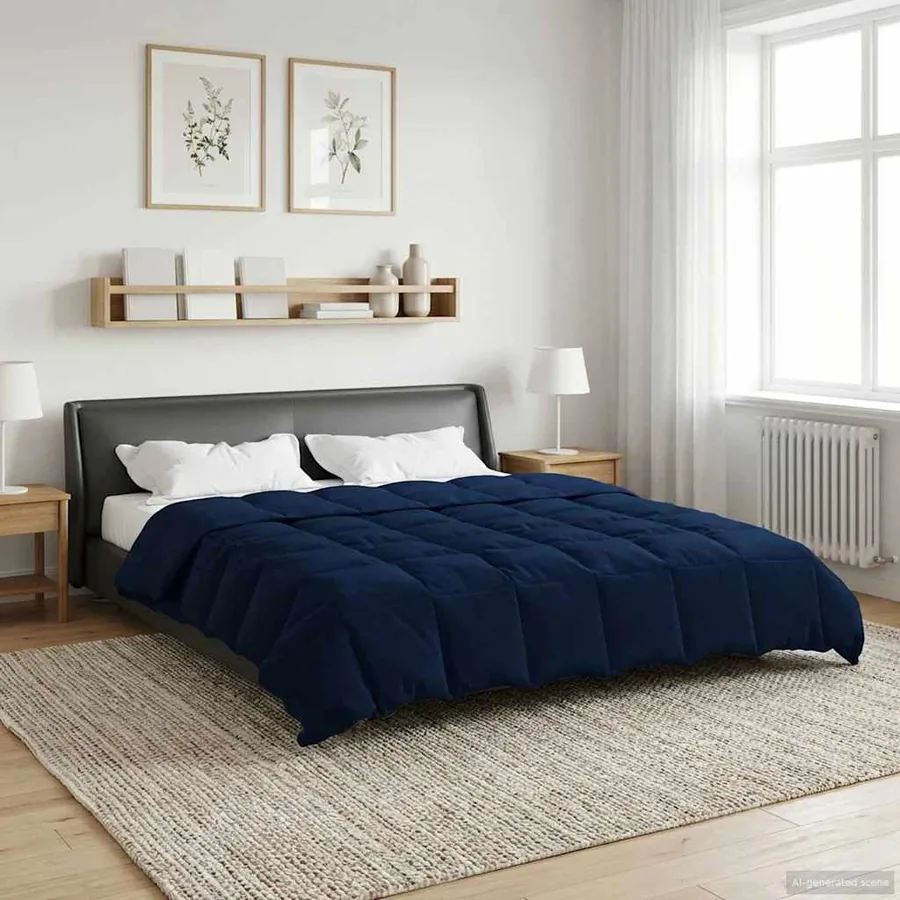Duvet d'hiver Matelassé Bleu foncé 200 x 240 cm Microfibre