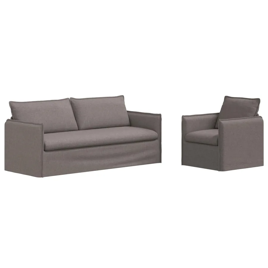 Ensemble de Canapés 2 pcs Taupe 196 x 82 x 85 cm Tissu - 2
