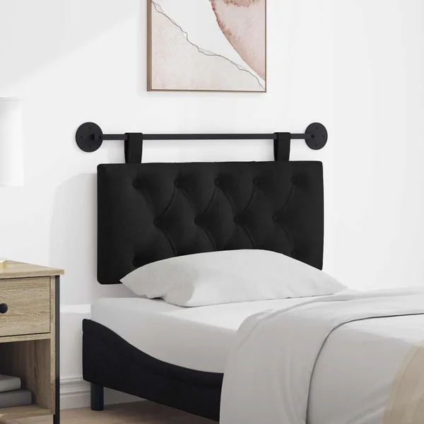 Tête de lit suspendue Noir Tissu