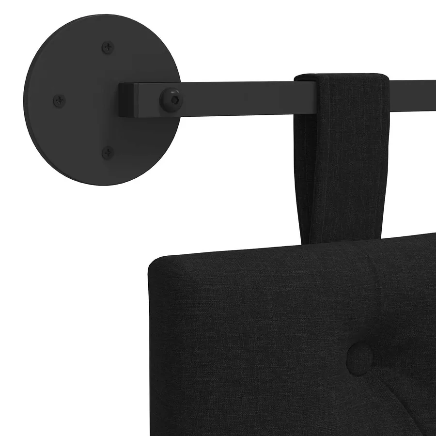 Tête de lit suspendue Noir Tissu - 9
