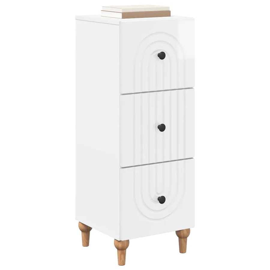 Armoire à tiroirs Blanc brillant 33 x 34,5 x 90 cm - 3