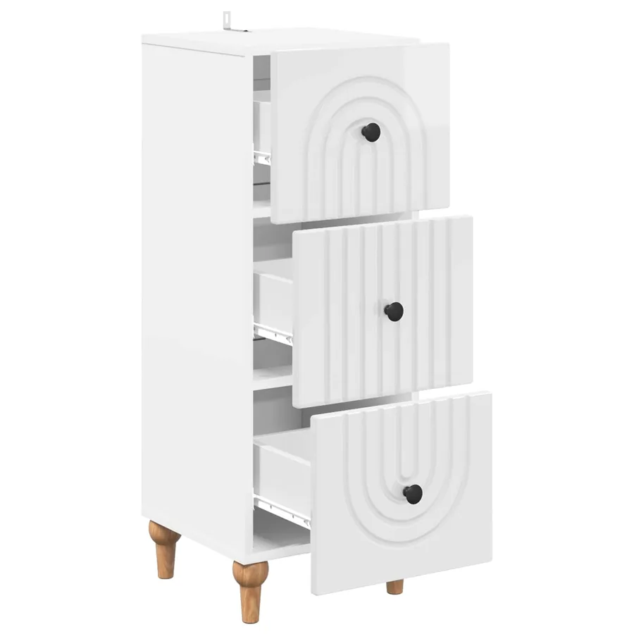 Armoire à tiroirs Blanc brillant 33 x 34,5 x 90 cm - 5