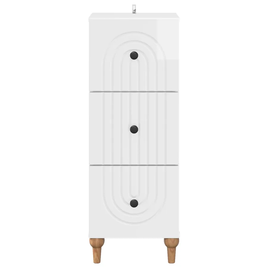 Armoire à tiroirs Blanc brillant 33 x 34,5 x 90 cm - 6