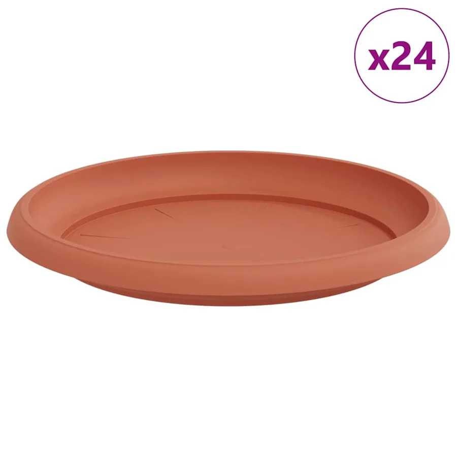 Plateau à fleurs rond 24 pcs Rouge brique Ø 21,5 x 2,5 cm - 2