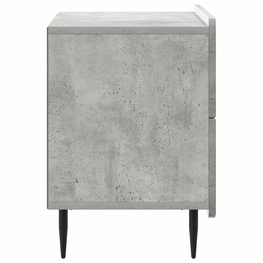 Cabinet de chevet avec tiroir Gris béton 62 x 34,5 x 49,5 cm - 6