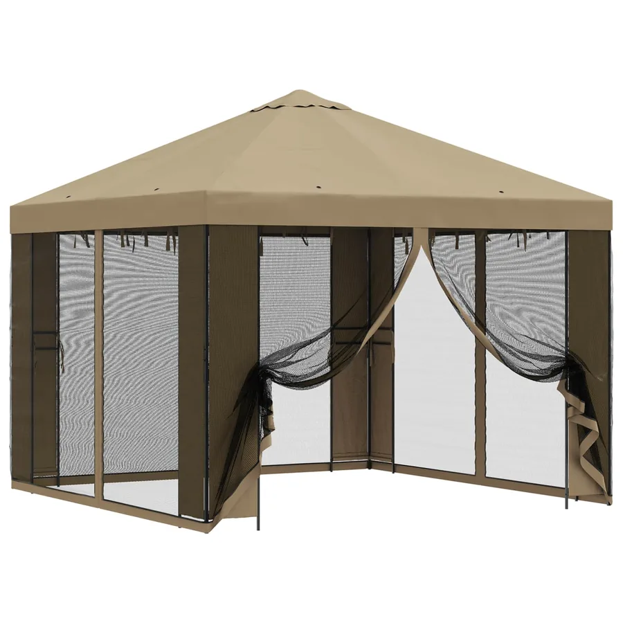 Abri de jardin avec parois 3 x 3 m Beige Polyester et Acier - 2