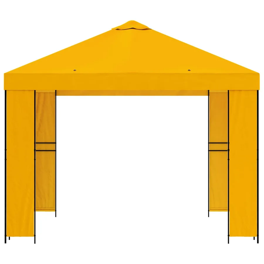 Pavillon 3 x 3 m Jaune Polyester et Acier 190 gsm - 4