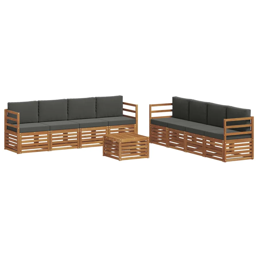 Ensembles de canapés avec coussin 9 pcs Naturel et Anthracite - 2