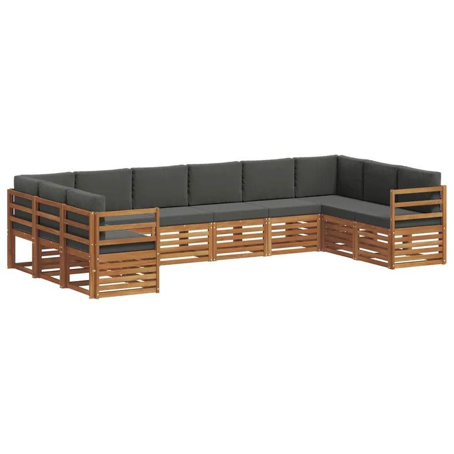 Ensemble de canapé d'angle 10 pcs Naturel et Anthracite - 2