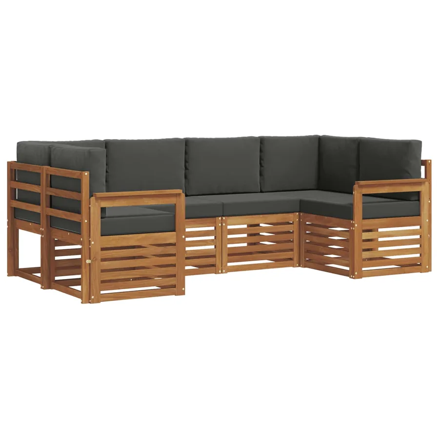 Ensemble de canapé d'angle 6 pcs Naturel et Anthracite - 2