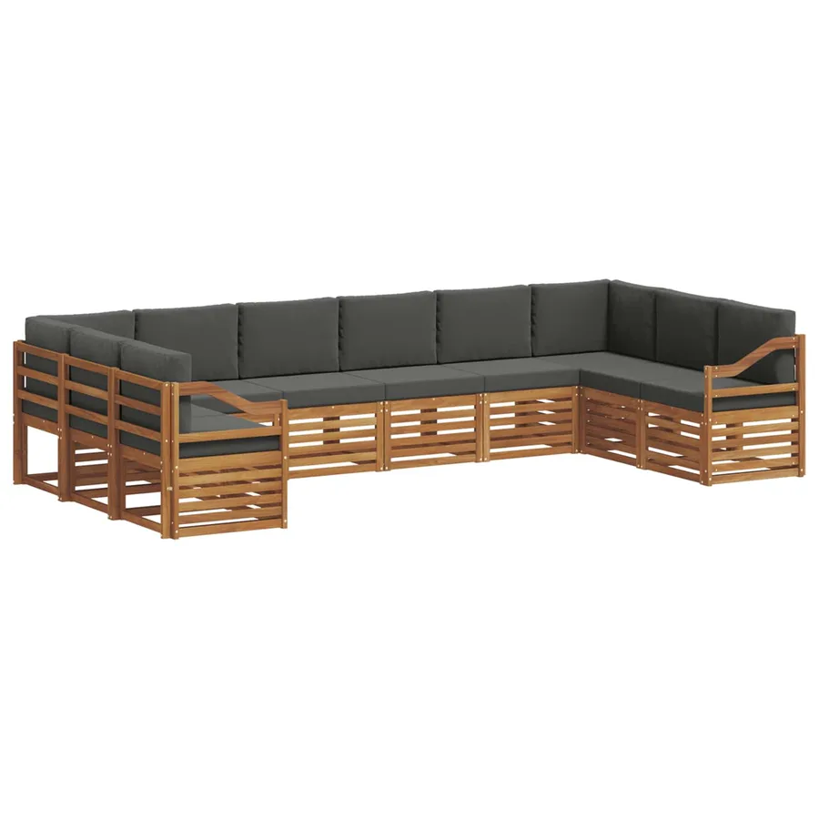 Ensemble de canapé d'angle 10 pcs Naturel et Anthracite - 2