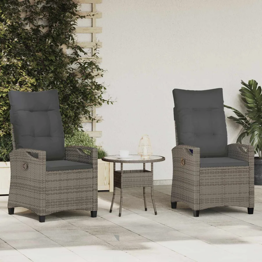Chaise de jardin 2 pcs Gris et Gris foncé 56 x 60 x 112 cm
