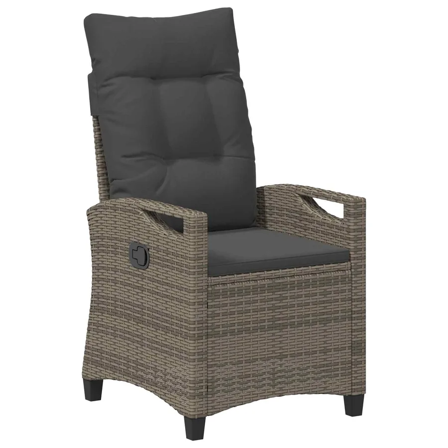Chaise de jardin 2 pcs Gris et Gris foncé 56 x 60 x 112 cm - 4