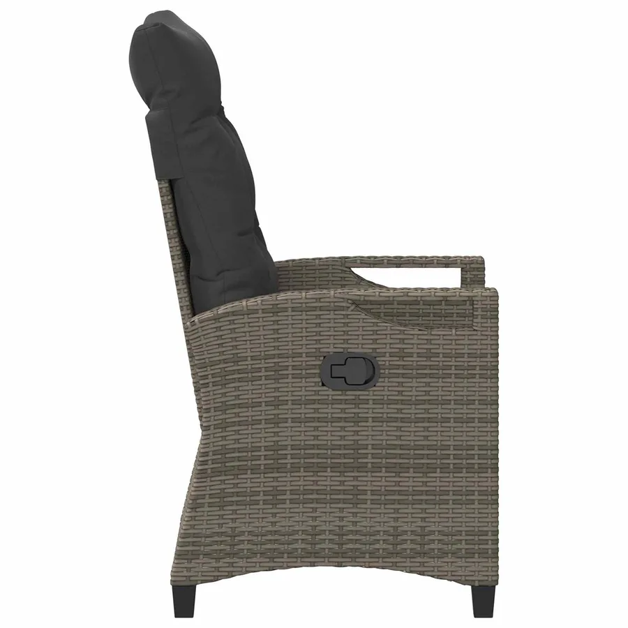 Chaise de jardin 2 pcs Gris et Gris foncé 56 x 60 x 112 cm - 6