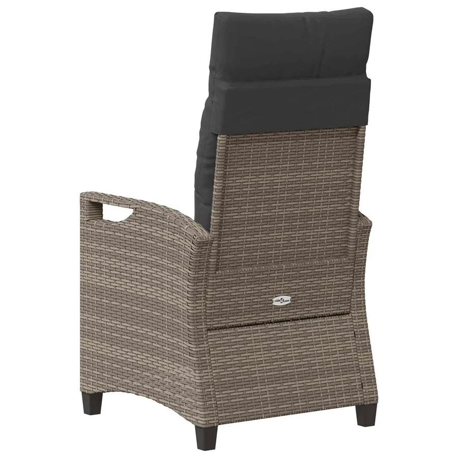Chaise de jardin 2 pcs Gris et Gris foncé 56 x 60 x 112 cm - 7
