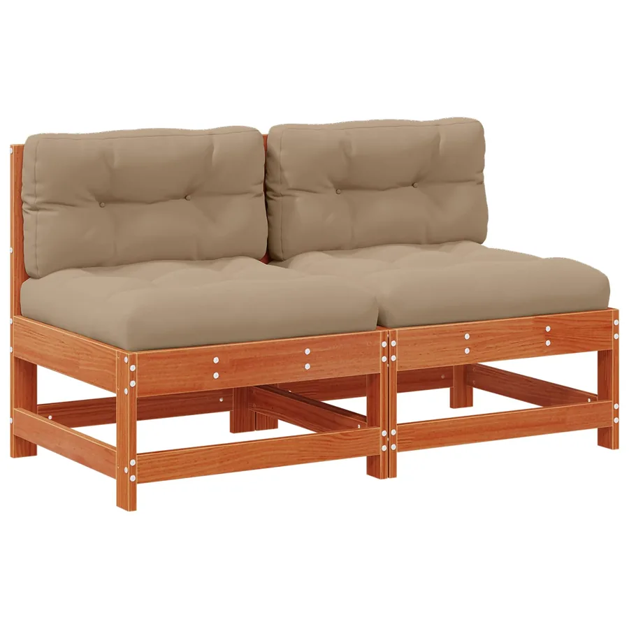 Sofa de jardin milieu Bois de pin massif Brun cire - 2