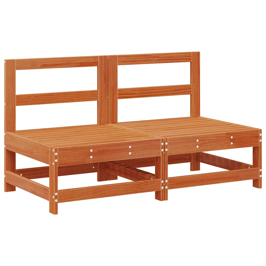 Sofa de jardin milieu Bois de pin massif Brun cire - 3