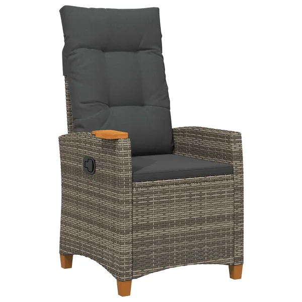 Chaise inclinable avec plateau à thé 62 x 64 x 112 cm polyrotin