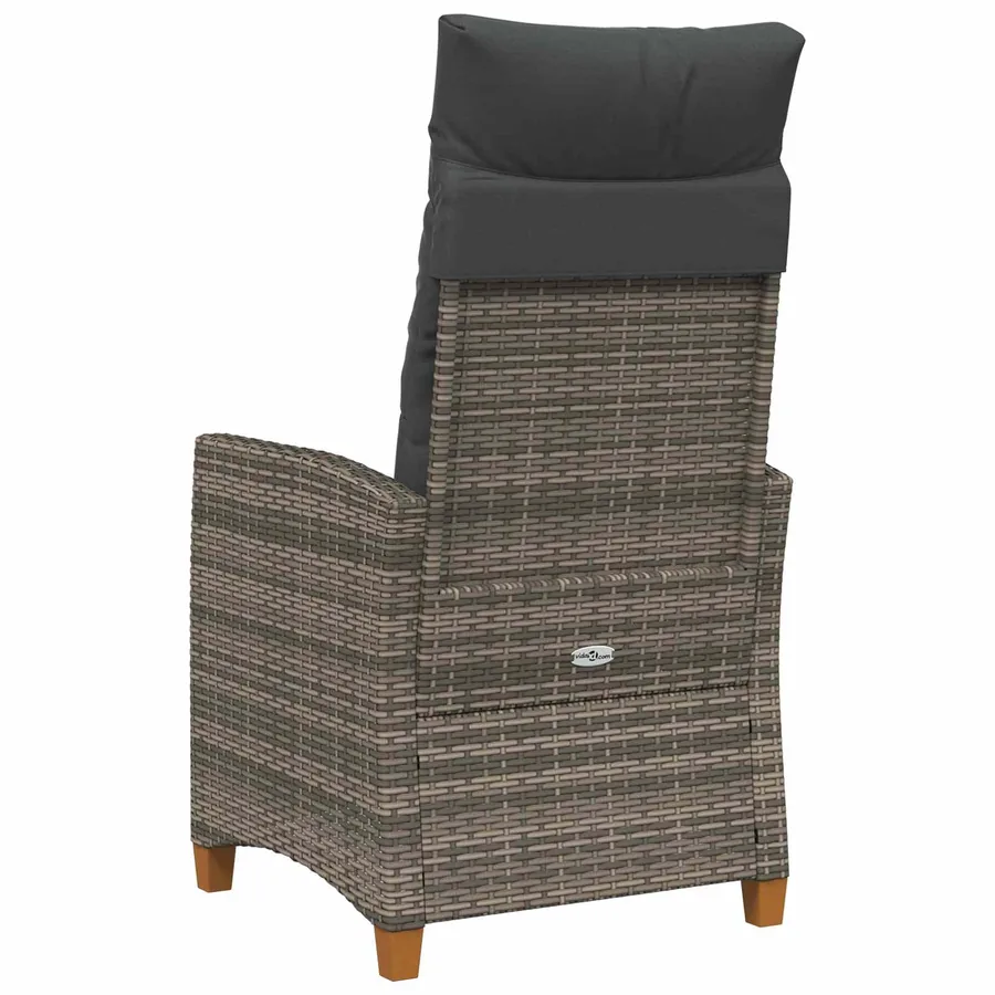Chaise inclinable avec plateau à thé 62 x 64 x 112 cm polyrotin - 4