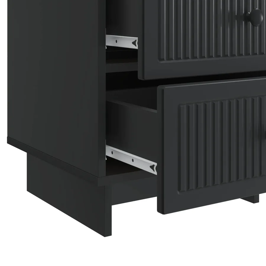 Cabinet de chevet Noir 43 x 41 x 66,5 cm Bois d'ingénierie - 9