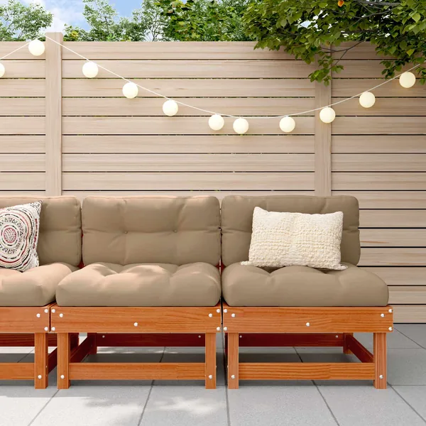 Sofa de jardin milieu Pin massif Brun Ciré