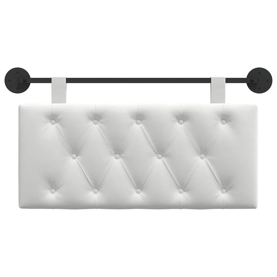Tête de lit suspendue Blanc Tissu - 5