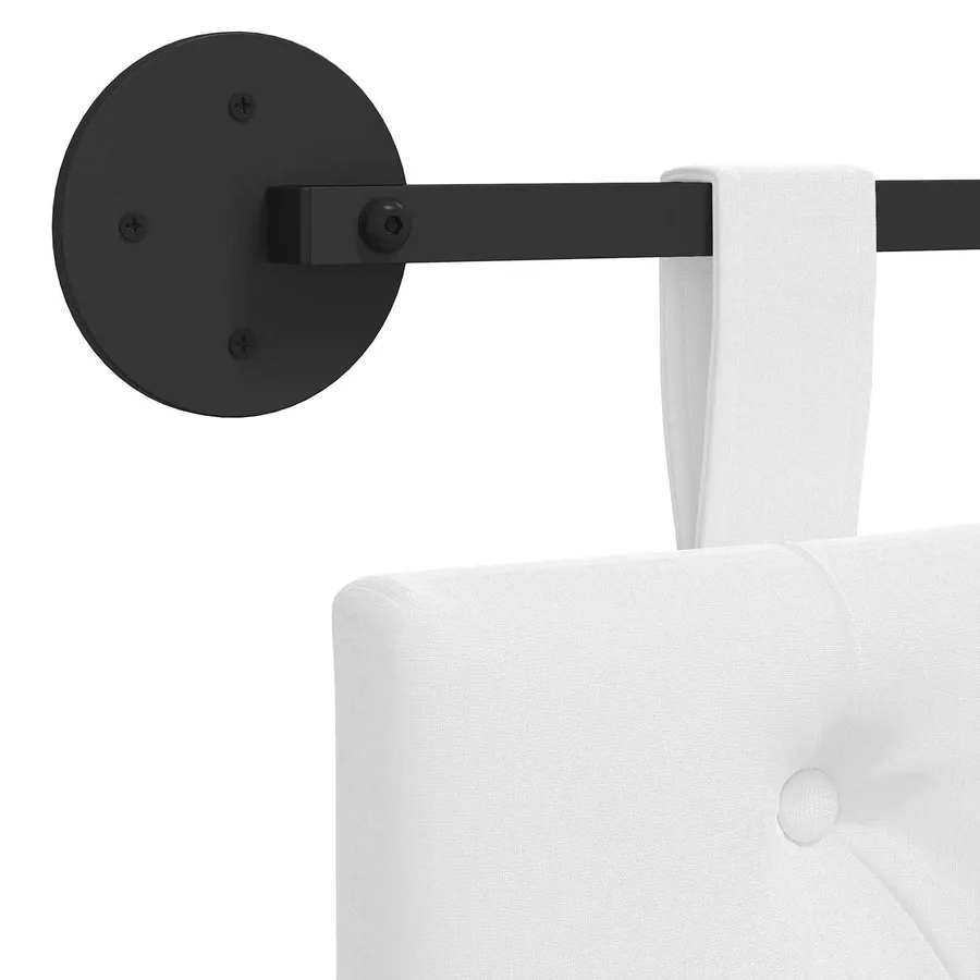 Tête de lit suspendue Blanc Tissu - 9