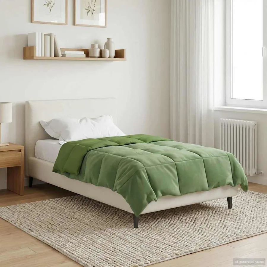 Duvet d'été simple Matelassé Vert 155 x 200 cm Microfibre