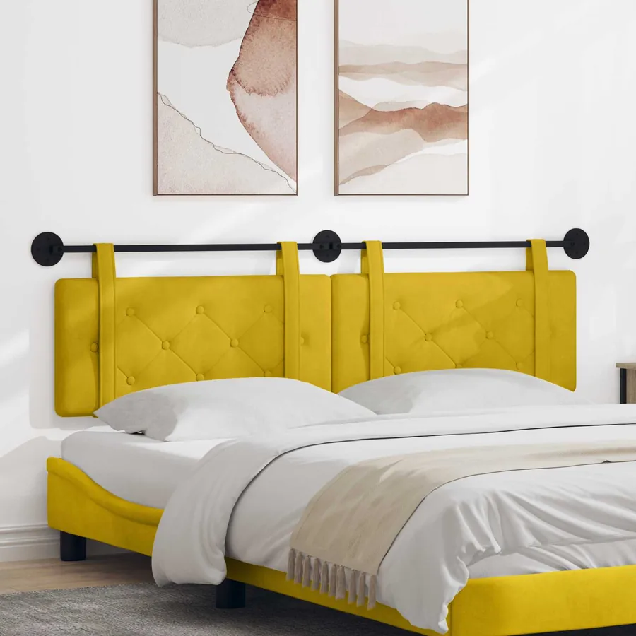 Tête de lit suspendue Jaune Velours