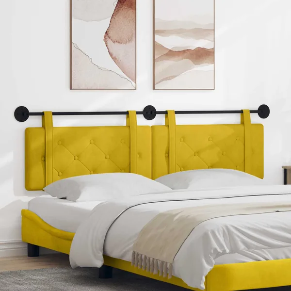Tête de lit suspendue Jaune Velours